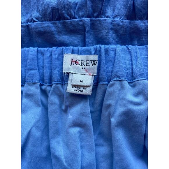 J. Crew Embroidered Blue and White Mini Skirt - Linen Cotton Blend sz M - Picture 6 of 7